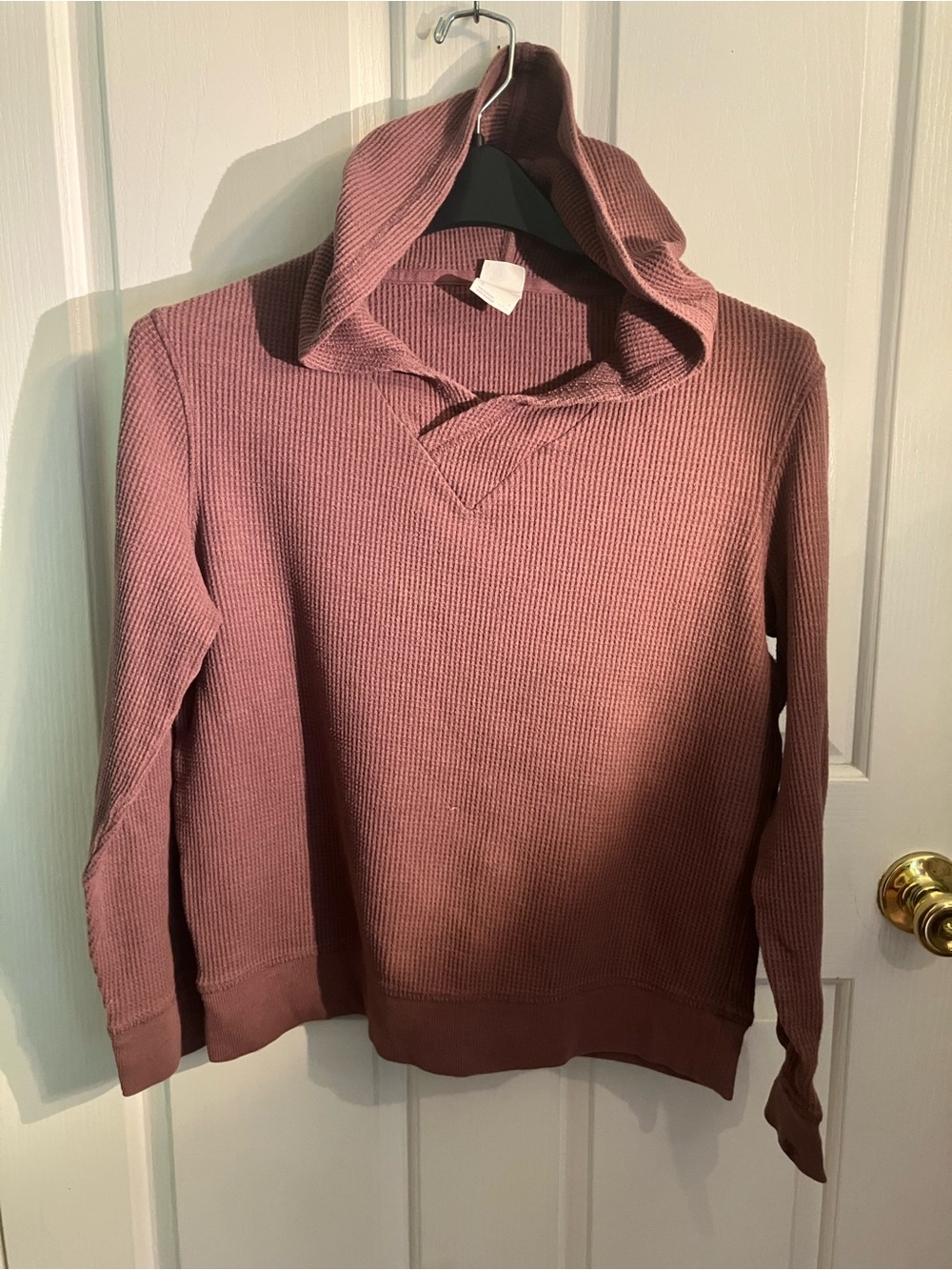 stars above Mauve Dusty Rose Waffle Knit Hooded Sweater